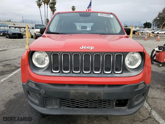 2016 Jeep Renegade Sport with VIN ZACCJBATXGPE06807, listed as a Copart auction lot 45224095 with 92,639 mi miles and Salvage Title. Bid and sale history available at carsss.com. Image 5.