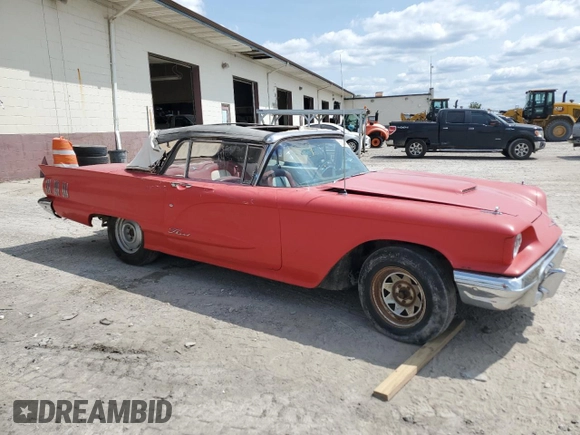 1960 Ford Thunderbird with VIN 0Y73Y100324, listed as a Copart auction lot 65604024 with 15,301 mi miles and Clean Title. Bid and sale history available at DreamBid. Image 4.