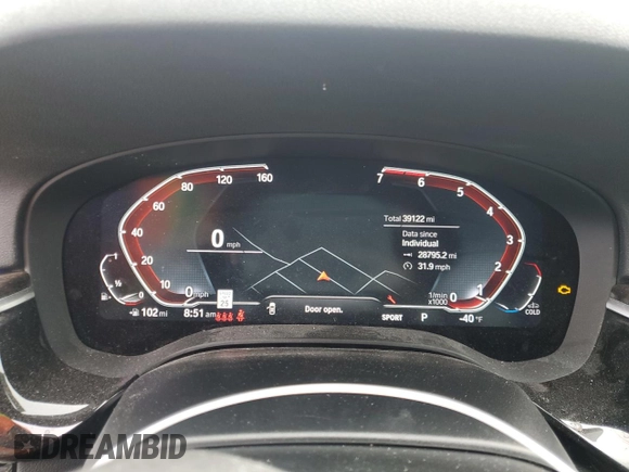 2022 BMW 5 Series 530i xDrive with VIN WBA13BJ01NWX68268, listed as a Copart auction lot 44119425 with 39,122 mi miles and Salvage Title. Bid and sale history available at carsss.com. Image 9.