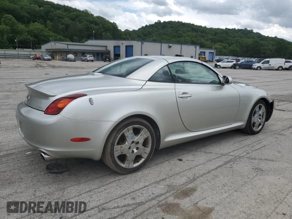2002 Lexus SC 430 with VIN JTHFN48Y420018791, listed as a Copart auction lot 61790145 with 130,872 mi miles and Salvage title. Bid and sale history available at DreamBid. Image 3.
