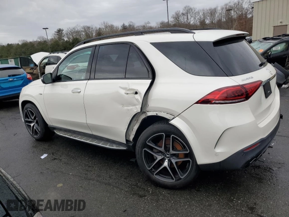 2021 Mercedes-Benz GLE 53 AMG with VIN 4JGFB6BEXMA270011, listed as a Copart auction lot 47779205 with 27,292 mi miles and Salvage title. Bid and sale history available at DreamBid. Image 2.
