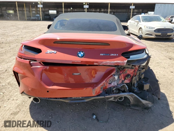 2020 BMW Z4 sDrive30i with VIN WBAHF3C03LWW70025, listed as a Copart auction lot 50814654 with 21,802 mi miles. Bid and sale history available at carsss.com. Image 6.
