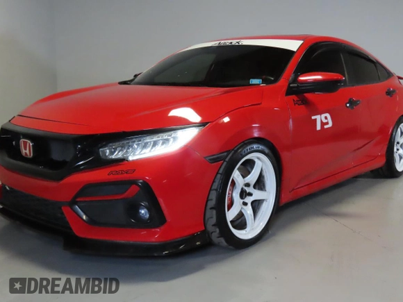 2020 Honda Civic Si with VIN 2HGFC1E51LH702308, listed as a Copart auction lot 55346075 with 90,465 mi miles and Salvage Title. Bid and sale history available at DreamBid. Image 2.