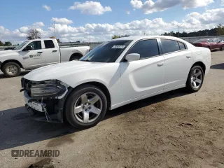 2019 Dodge Charger Police with VIN 2C3CDXAT0KH568304, listed as a Copart auction lot 78588374 with 147,141 mi miles and Salvage title. Bid and sale history available at DreamBid. Image 1.