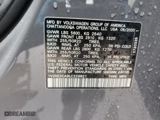 2020 Volkswagen Atlas Cross Sport 3.6L V6 SE w/Technology with VIN 1V25E2CA9LC229821, listed as a Copart auction lot 73617903 with 65,701 mi miles. Bid and sale history available at carsss.com. Image 14.