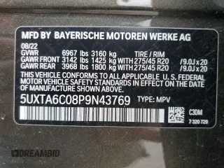 2023 BMW X5 xDrive45e with VIN 5UXTA6C08P9N43769, listed as a Copart auction lot 48232655 with 0 mi miles and Salvage Title. Bid and sale history available at carsss.com. Image 12.