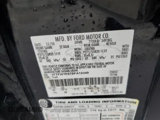 2011 Ford F-150 Lariat with VIN 1FTFW1E67BFA12349, listed as a Copart auction lot 44407295 with 178,436 mi miles and Salvage Title. Bid and sale history available at carsss.com. Image 14.