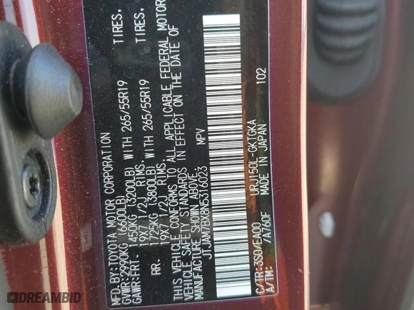 2022 Lexus GX with VIN JTJAM7BX8N5316023, listed as a Copart auction lot 68349494 with 30,197 mi miles and Salvage Title. Bid and sale history available at carsss.com. Image 13.