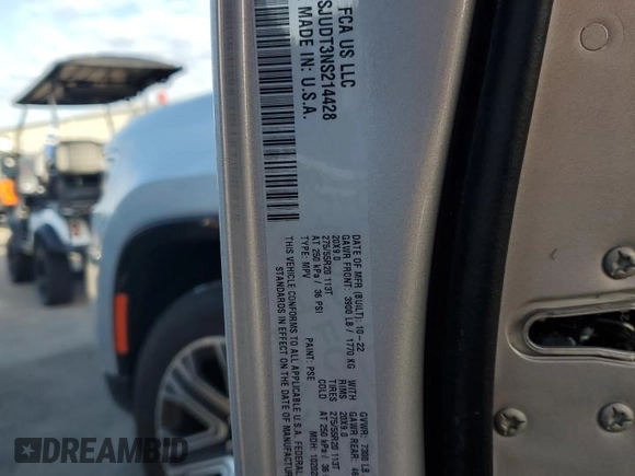 2022 Jeep Wagoneer Series III with VIN 1C4SJUDT3NS214428, listed as a Copart auction lot 74156484 with 19,571 mi miles and Non repairable. Bid and sale history available at DreamBid. Image 14.
