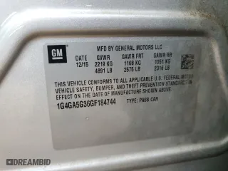 2016 Buick LaCrosse with VIN 1G4GA5G36GF184744, listed as a Copart auction lot 47794145 with 96,221 mi miles and Salvage Title. Bid and sale history available at carsss.com. Image 14.