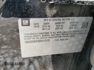 2016 Cadillac CTS Premium Collection AWD with VIN 1G6AZ5SX2G0117173, listed as a Copart auction lot 56506015 with 64,243 mi miles and Salvage title. Bid and sale history available at DreamBid. Image 12.