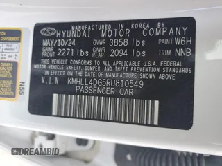 2024 Hyundai Elantra SE with VIN KMHLL4DG5RU810549, listed as a Copart auction lot 58178425 with 27,195 mi miles and Salvage title. Bid and sale history available at DreamBid. Image 12.