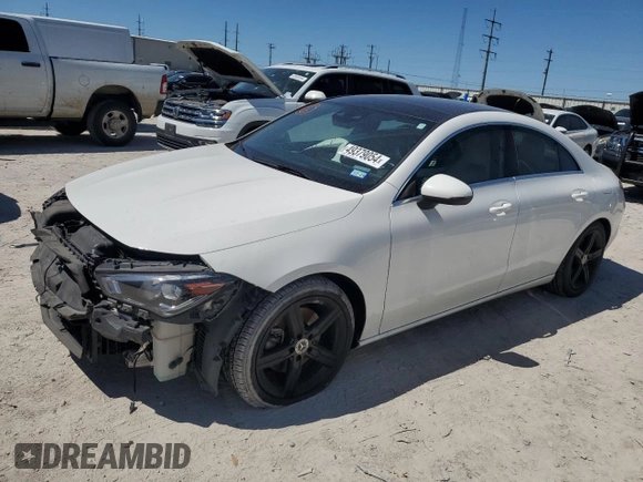 2020 Mercedes-Benz CLA 250 with VIN WDD5J4HBXLN034377, listed as a Copart auction lot 49379054 with 61,673 mi miles and . Bid and sale history available at DreamBid. Image 1.