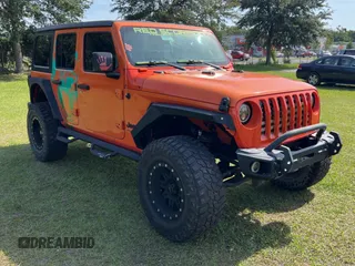 2018 Jeep Wrangler Unlimited Sport S z VIN 1C4HJXDGXJW172695, wystawiony jako Copart lot #57699985 z przebiegiem 63 524 mil mil oraz Tytuł czysty. Historia ofert i sprzedaży dostępna na DreamBid. Obrazek 1.