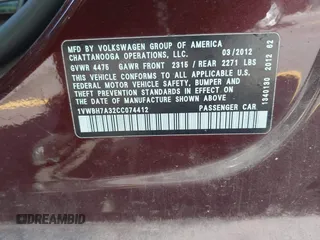2012 Volkswagen Passat SE z VIN 1VWBH7A32CC074412, wystawiony jako IAAI lot #41805569 z przebiegiem 216 762 mil mil oraz . Historia ofert i sprzedaży dostępna na DreamBid. Obrazek 9.