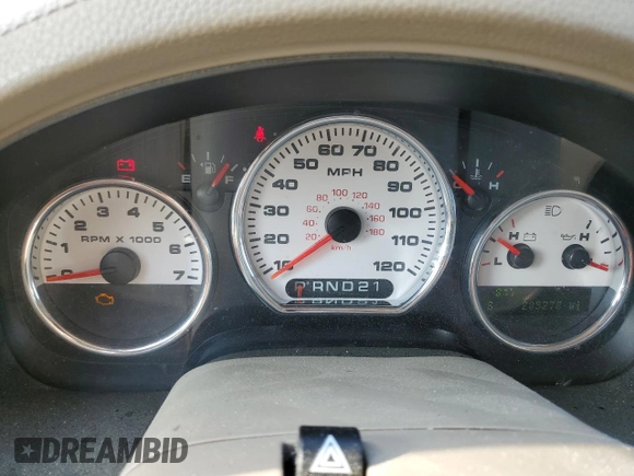 2007 Ford F-150 XL with VIN 1FTPX12V97FB61432, listed as a Copart auction lot 53758525 with 285,278 mi miles and Salvage title. Bid and sale history available at DreamBid. Image 9.