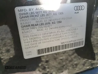 2016 Audi SQ5 Premium Plus with VIN WA1CCAFP4GA104925, listed as a Copart auction lot 47077555 with 64,787 mi miles and Salvage Title. Bid and sale history available at carsss.com. Image 14.