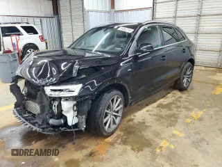 2018 Audi Q3 Premium Plus with VIN WA1JCCFS5JR018975, listed as a Copart auction lot 56663215 with 86,672 mi miles and Salvage title. Bid and sale history available at DreamBid. Image 1.