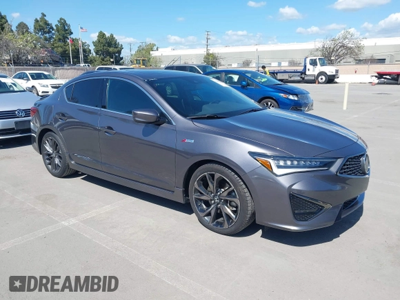 2019 Acura ILX w/Premium/A-Spec Pkg with VIN 19UDE2F8XKA005491, listed as a IAAI auction lot 41949481 with 44,282 mi miles. Bid and sale history available at carsss.com. Image 1.