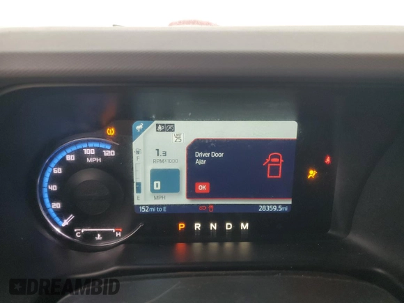 2022 Ford Bronco with VIN 1FMEE5BP6NLA79660, listed as a Copart auction lot 58370975 with 28,359 mi miles and Salvage title. Bid and sale history available at DreamBid. Image 9.