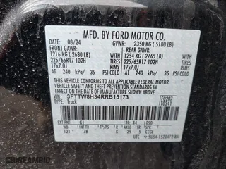 2024 Ford Maverick XLT with VIN 3FTTW8H34RRB15173, listed as a IAAI auction lot 41779919 with 3,856 mi miles. Bid and sale history available at carsss.com. Image 9.
