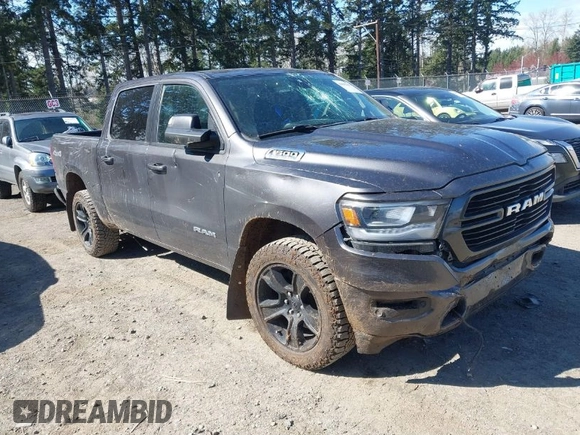 2019 Ram 1500 Big Horn/Lone Star with VIN 1C6SRFFTXKN681543, listed as a IAAI auction lot 41892943 with 86,105 mi miles. Bid and sale history available at carsss.com. Image 1.