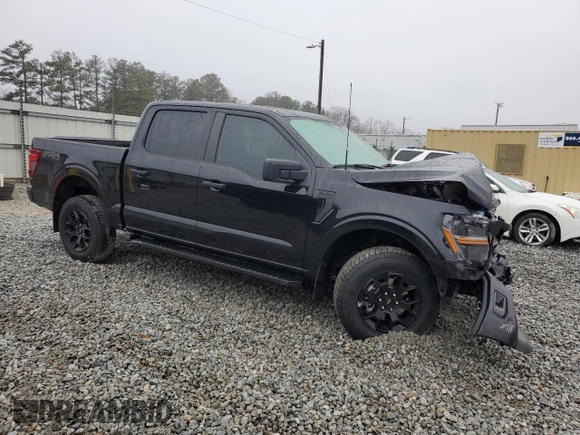 2024 Ford F-150 STX with VIN 1FTFW2L52RFB08450, listed as a Copart auction lot 44834165 with 15,026 mi miles and Salvage Title. Bid and sale history available at carsss.com. Image 4.