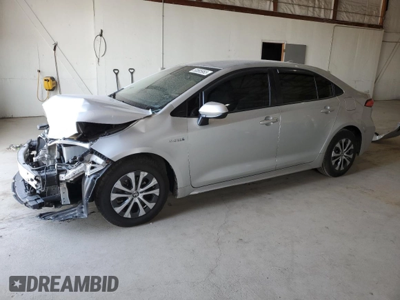 2021 Toyota Corolla Hybrid LE with VIN JTDEAMDE4MJ018825, listed as a Copart auction lot 50895965 with 93,988 mi miles and Salvage Title. Bid and sale history available at carsss.com. Image 1.
