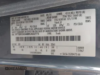 2021 Ford Transit Cargo с VIN 1FTBR3X84MKA82773, выставлен на аукционе IAAI как лот 42340746 с пробегом 102 033 миль миль и . История ставок и продаж доступна на DreamBid. Изображение 9.