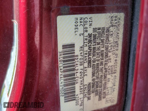 2010 Nissan Versa S z VIN 3N1BC1APXAL439022, wystawiony jako Copart lot #51972715 z przebiegiem 176 841 mil mil oraz Szkoda całkowita • Salvage title. Historia ofert i sprzedaży dostępna na DreamBid. Obrazek 12.