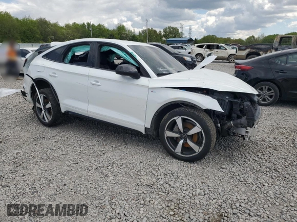 2023 Audi Q5 Sportback S line Premium Plus with VIN WA15AAFYXP2177153, listed as a Copart auction lot 52796865 with Not provided miles and Salvage title. Bid and sale history available at DreamBid. Image 4.
