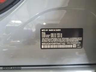 2023 BMW M3 Competition xDrive with VIN WBS43AY04PFN47162, listed as a Copart auction lot 89130455 with 7,434 mi miles and Salvage Title. Bid and sale history available at carsss.com. Image 12.