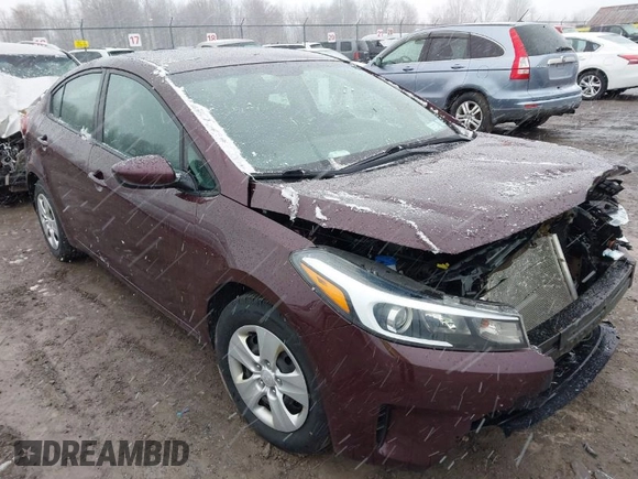 2017 Kia Forte LX with VIN 3KPFK4A7XHE071992, listed as a IAAI auction lot 42039101 with 76,682 mi miles. Bid and sale history available at carsss.com. Image 1.