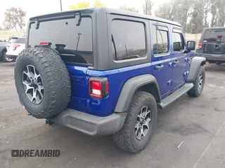 2018 Jeep Wrangler Unlimited Sport S with VIN 1C4HJXDG7JW235946, listed as a IAAI auction lot 42473146 with 37,973 mi miles and . Bid and sale history available at DreamBid. Image 4.
