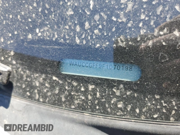 2015 Audi A3 1.8T Premium Plus with VIN WAUCCGFF9F1070198, listed as a Copart auction lot 50190395 with 0 mi miles and Salvage Title. Bid and sale history available at carsss.com. Image 14.