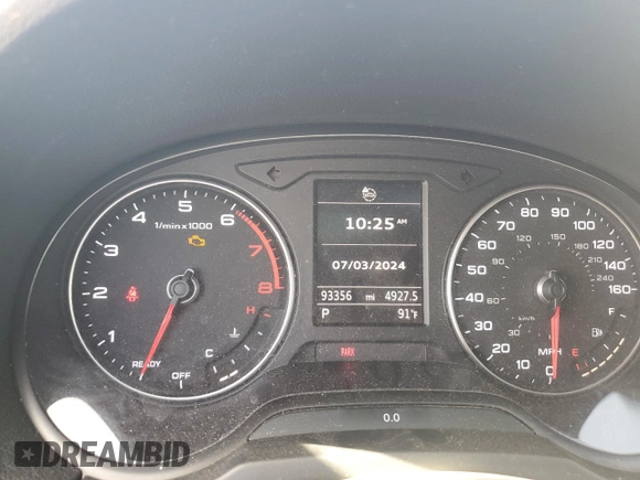 2017 Audi A3 Sedan Premium with VIN WAUAUGFF8H1037670, listed as a Copart auction lot 59986454 with 93,356 mi miles and Salvage Title. Bid and sale history available at carsss.com. Image 9.