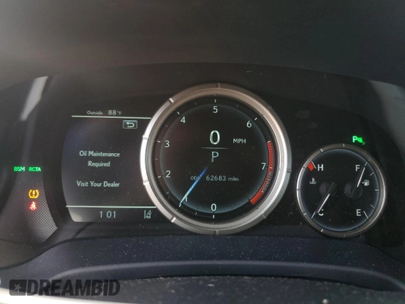 2019 Lexus RX 350 with VIN 2T2BZMCA0KC172091, listed as a Copart auction lot 61464075 with 62,683 mi miles and Salvage title. Bid and sale history available at DreamBid. Image 9.