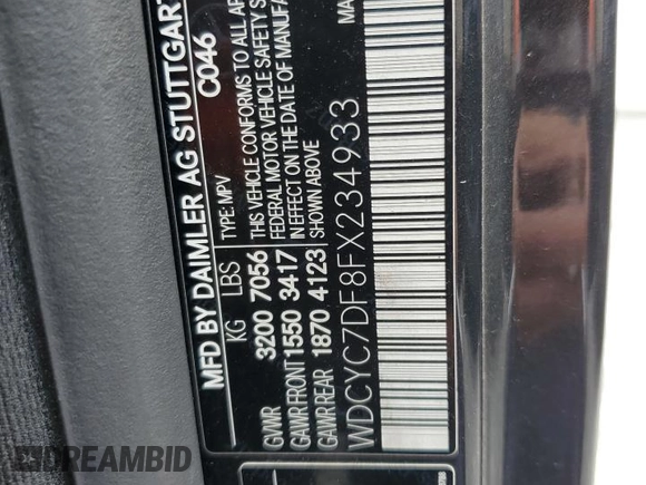 2015 Mercedes-Benz G-Class G 63 AMG with VIN WDCYC7DF8FX234933, listed as a Copart auction lot 49790625 with 53,467 mi miles and Salvage Title. Bid and sale history available at carsss.com. Image 13.