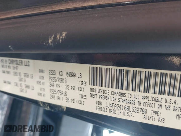 2008 Jeep Wrangler X with VIN 1J4FA24108L532780, listed as a IAAI auction lot 41668456 with 18,876 mi miles and . Bid and sale history available at DreamBid. Image 9.