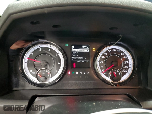 2018 Ram 1500 SLT with VIN 1C6RR7GG5JS315978, listed as a Copart auction lot 85311704 with 86,749 mi miles and Salvage title. Bid and sale history available at DreamBid. Image 9.