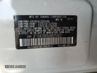 2018 Subaru WRX Premium with VIN JF1VA1B69J9825502, listed as a Copart auction lot 73507364 with 65,885 mi miles and Salvage Title. Bid and sale history available at carsss.com. Image 12.