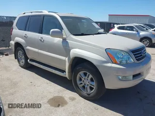 2003 Lexus GX 470 with VIN JTJBT20X430013005, listed as a IAAI auction lot 41666117 with 225,332 mi miles. Bid and sale history available at carsss.com. Image 1.