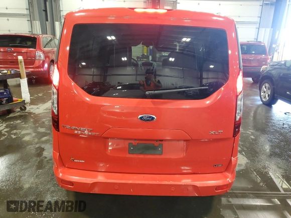 2016 Ford Transit Connect XLT with VIN NM0GE9F7XG1238027, listed as a Copart auction lot 58196335 with 137,144 mi miles and Salvage title. Bid and sale history available at DreamBid. Image 6.