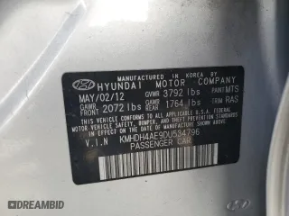 2013 Hyundai Elantra GLS PZEV with VIN KMHDH4AE9DU534796, listed as a Copart auction lot 52559425 with 156,676 mi miles and Salvage Title. Bid and sale history available at carsss.com. Image 12.