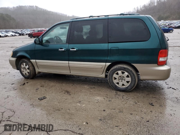 2003 Kia Sedona LX with VIN KNDUP131036440504, listed as a Copart auction lot 45048015 with 75,507 mi miles and Salvage Title. Bid and sale history available at carsss.com. Image 2.