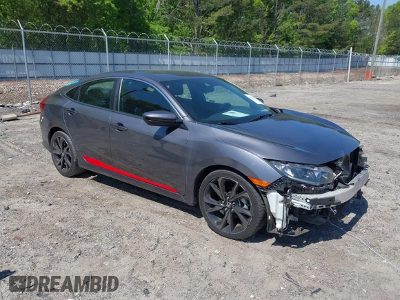2019 Honda Civic Sport with VIN 2HGFC2F85KH576547, listed as a IAAI auction lot 42024497 with 86,468 mi miles and . Bid and sale history available at DreamBid. Image 1.