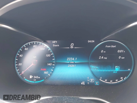 2022 Mercedes-Benz C 300 with VIN W1KWJ8DB7NG115264, listed as a IAAI auction lot 41353889 with 24,361 mi miles and . Bid and sale history available at DreamBid. Image 7.