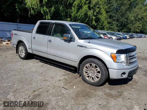2009 Ford F-150 XL with VIN 1FTPW14V69FA48640, listed as a Copart auction lot 65913475 with 134,839 mi miles and Salvage title. Bid and sale history available at DreamBid. Image 4.