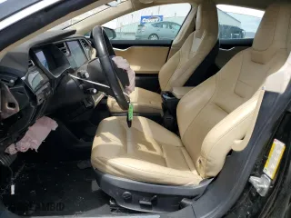 2015 Tesla Model S 85D with VIN 5YJSA1H45FF083471, listed as a Copart auction lot 56947734 with 101648 miles and Salvage Title. Bid and sale history available at carsss.com. Image 7.