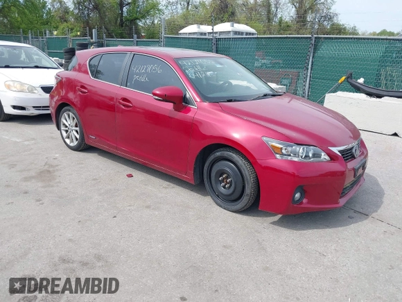 2011 Lexus CT 200h with VIN JTHKD5BH6B2037539, listed as a IAAI auction lot 42127056 with 191,007 mi miles and . Bid and sale history available at carsss.com. Image 1.